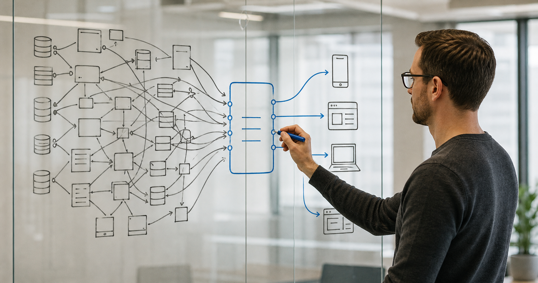 Illustration d'en-tête de l'article sur la conception d'API évolutives et les six principes clés pour l'évolutivité du système d'information.